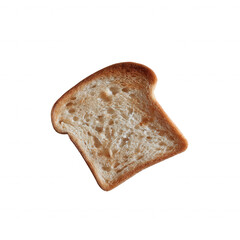 A slice of toasted bread with a golden exterior and a soft, airy texture, perfect for sandwiches or breakfast spreads, isolated on a white background.