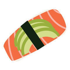 Salmon avocado sushi