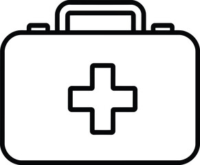 Obraz premium Minimal First Aid Kit Icon – Medical Cross Healthcare Symbol