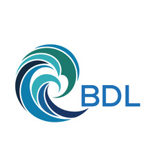 Naklejka premium BDL Modern Wave -Inspired Abstract Logo Design BDL Later Logo, with BDL Text on White Background 