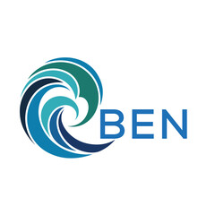 BEN Modern Wave -Inspired Abstract Logo Design BEN Later Logo, with BAA Text on White Background
