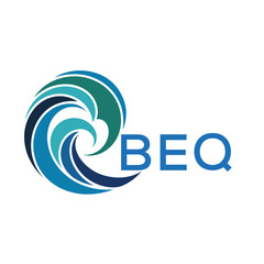Obraz premium BEQ Modern Wave -Inspired Abstract Logo Design BEQ Later Logo, with BEQ Text on White Background 