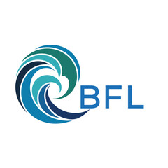 BFL Modern Wave -Inspired Abstract Logo Design BFL Later Logo, with BFL Text on White Background
