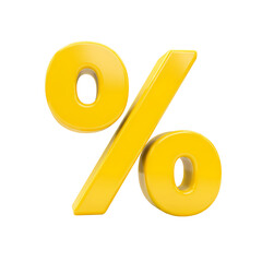 ThreeDimensional Yellow Percentage Symbol transparent background