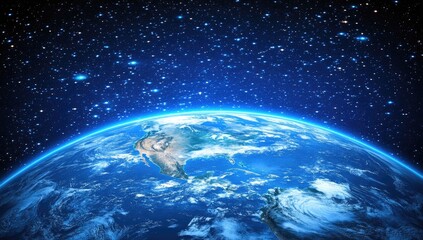 Obraz premium Earth from space, starry background
