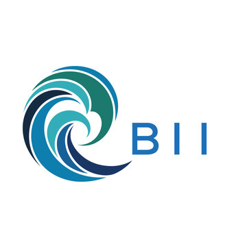 BII Modern Wave -Inspired Abstract Logo Design BII Later Logo, with BAA Text on White Background
