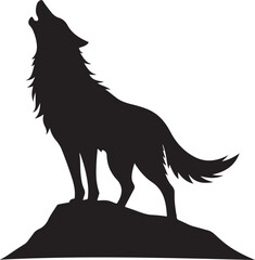 Howling wolf black silhouette icon