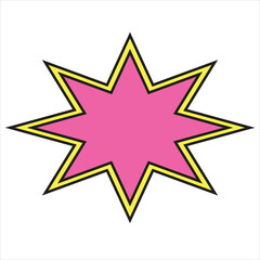 Bold pink star geometric vector design a simple modern and clean abstract illustration with minimalist style