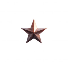 Obraz premium A 3D geometric star shape in a copper finish, designed for artistic applications. Ideal for use in creative projects, decorations, or as an emblem.