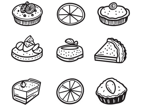 sweet and tangy key lime pie line art design 