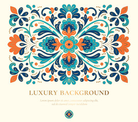Luxury pattern on a light background. Vector mandala template. Golden design elements. Traditional Turkish, Indian motifs. Great for fabric and textile, wallpaper, packaging or any desired idea.