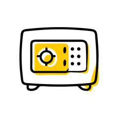 Safe box icon on transparent background for web and graphic design