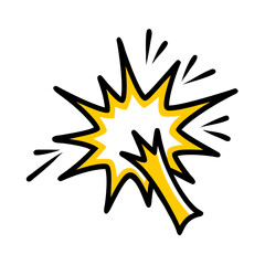Short spiked explosive burst icon on transparent background for web and graphic design