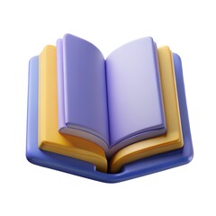 3d render of an open book with pastel colors