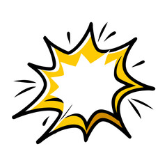 Smooth edged wide bubble burst icon on transparent background for web and graphic design