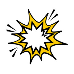 Spiky comic flare burst icon on transparent background for web and graphic design