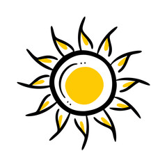 Sun icon on transparent background for web and graphic design