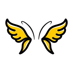 Twin flutter wings with spacing icon on transparent background for web and graphic design