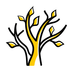 Vertical node branches on transparent background for web and graphic design