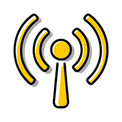 Wi fi signal icon on transparent background for web and graphic design