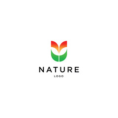 Letter U Leaf Logo, symbolizing growth, sustainability, and nature