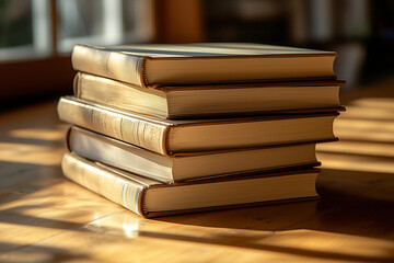 stack of old books