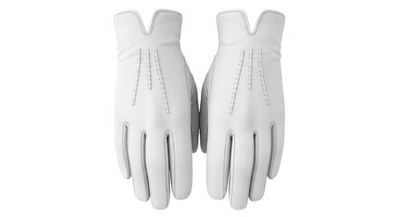 Two pristine white gloves face forward, evoking a sense of formality and refined protection.