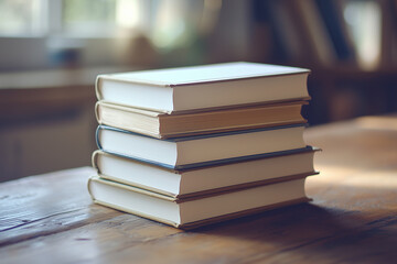 stack of old books on the table