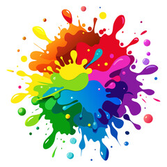 Vibrant Rainbow Paint Splatter Colorful Abstract Art Design