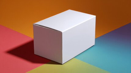 Fototapeta premium Minimalistic packaging box on a vibrant colorful surface