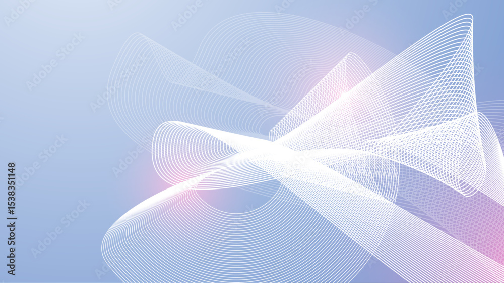 Poster abstract thin line elegant element in white on a light blue soft background. technology digital cove