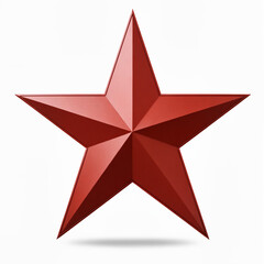 Obraz premium Red three-dimensional star shape in a minimalist design 