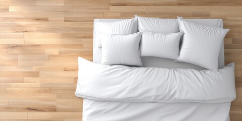 Blank top view bedsheet mockup banner