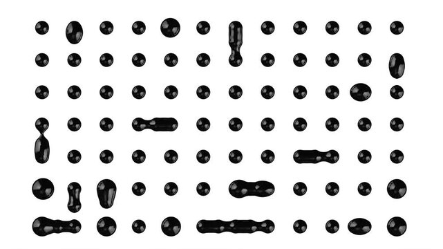 black drop metaball connect dot set able to loop
