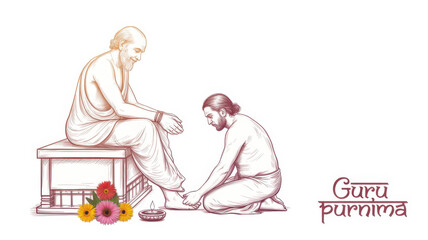 Guru Purnima isolated on transparent background, Generative ai.
