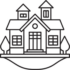 Real estate icon set line art vector 