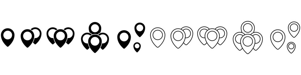 Location vector icon set. Pin icon. Map pin illustration sign collection. point symbol. Position logo.