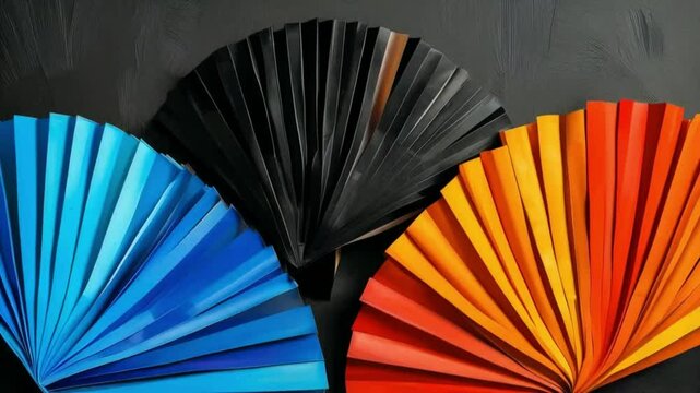 Abanicos color preponderante negro.