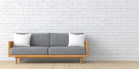 Naklejka premium Blank white pillow mockup banner