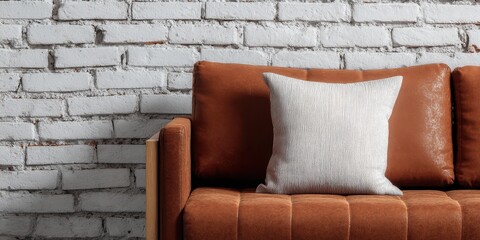 Blank white pillow mockup banner