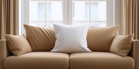 Blank white pillow mockup banner