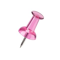 Pink push pin isolated on a white background png ai generated