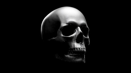 Exploring the depths of human mortality skull study dark background high-contrast close-up artistic concept