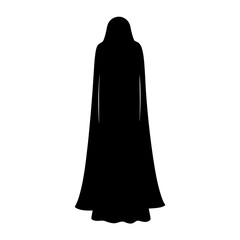 Naklejka premium Dark hooded figure wearing a cloak, possibly representing death or mystery