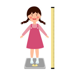 Measure kids height and weight abstract concept vector illustration. 