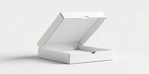  Blank white pizza box mockup banner