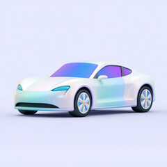Naklejka premium Light colored cartoon sports car