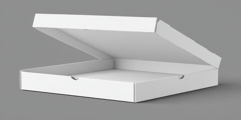 Blank white pizza box mockup banner