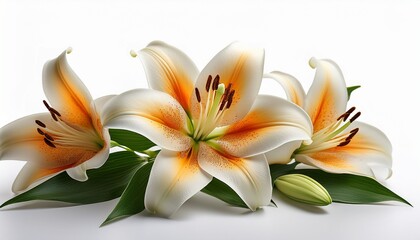 Fototapeta premium beautiful lily isolated on white background