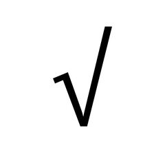 Radical symbol √ radical sign, root symbol, or surd icon
